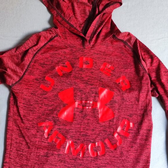 Under Armour lightweight hoodie kids unisex size M maroon salt and pepper - Picture 2 of 9